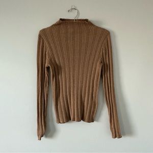 Madewell Neutral Ribbed Mock Neck Sweater